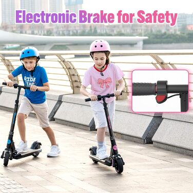 Дитячий електросамокат EVERCROSS EV06C, складаний, 6,5'', до 15 км/год, LED-дисплей, підсвітка, для дітей 6-12 років