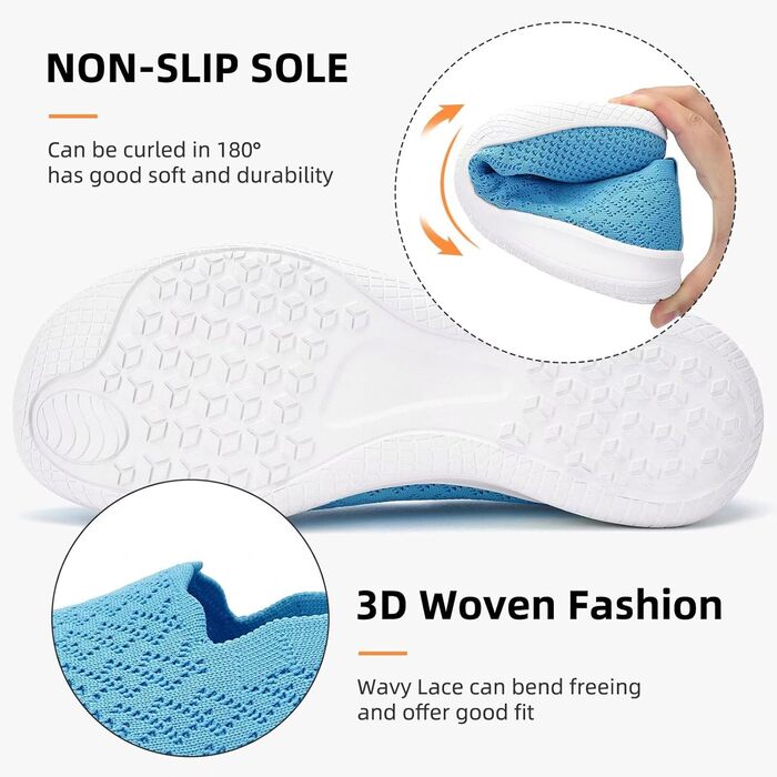 Жіночі трекінгові черевики Puxowe: легкі, дихаючі, зручні, мінімалістичні, розмір 38 EU, світло-блакитні