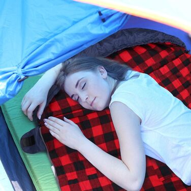 Спальний мішок Redcamp XL з бавовни, теплий, знімний капюшон, фланелевий, компактний, 3-4 сезони, для дорослих та дітей, для кемпінгу, риболовлі, зимовий, блакитний, 2lbs наповнювач (червоний, 3lbs наповнювач)