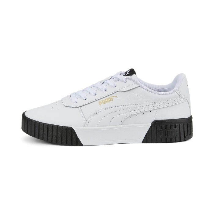 Жіночі кросівки Puma Carina 3.0 білі з золотими деталями, розмір 38 EU