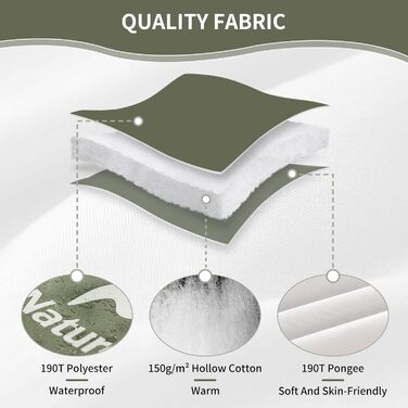 Спальний мішок Naturehike 3-сезонний, ультралегкий, водонепроникний, з'єднуваний, 220 x 85 см, для дорослих (синій/зелений)