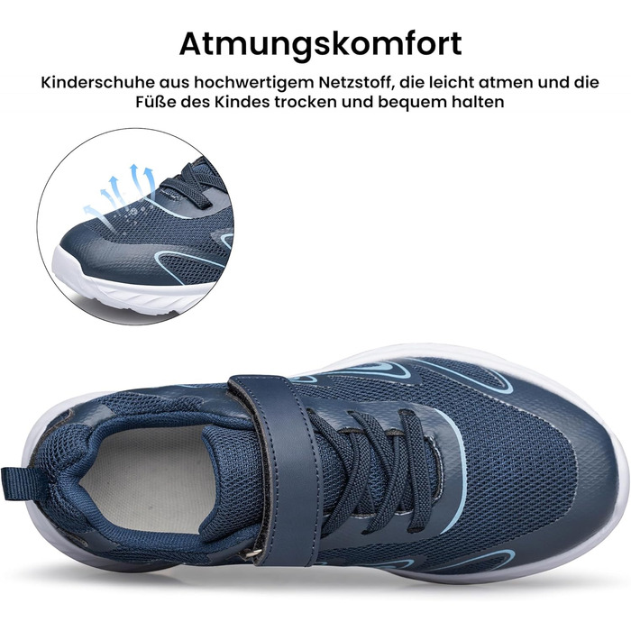 Дитячі кросівки Raoendis для хлопчиків та дівчаток: зручні, дихаючі, для занять спортом та активного відпочинку (26 EU, морська блакить)