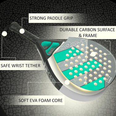 Ракетка для падел SportsBlue Carbon Pro Series з чохлом – професійна ракетка для тенісу та падел