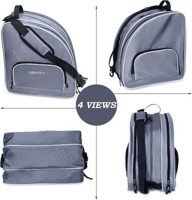 Сумка для роликів та ковзанів для дітей та дорослих (28-45 EU), сіра - L