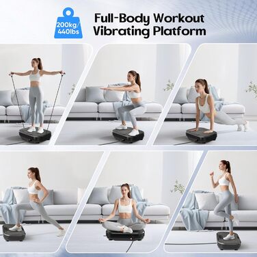 Віброплатформа VAYOTOY з Bluetooth, 120 рівнів інтенсивності, 10 програм тренувань для дому. Масажний та спортивний пристрій для лімфодренажу та фітнесу.