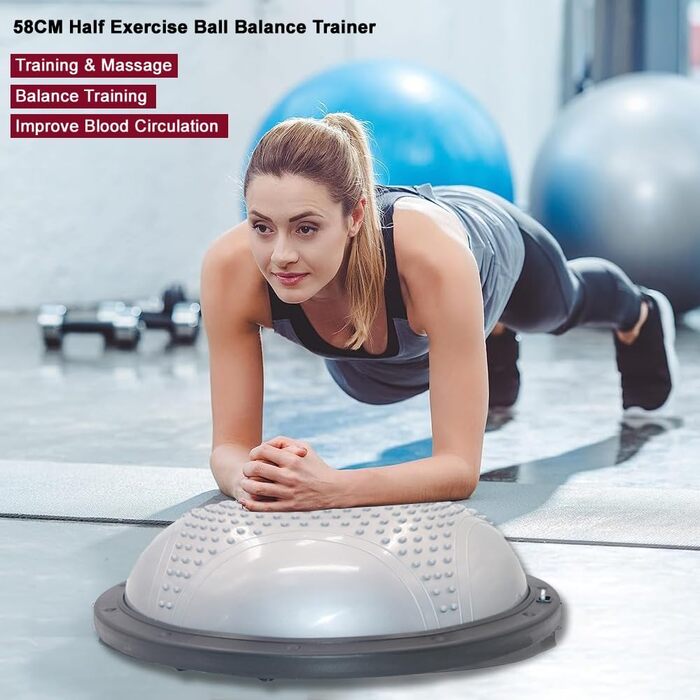 Фітбол для фітнесу та реабілітації 59 см з шипами, для зміцнення м'язів кора, масажу та зняття болю, Body Balance