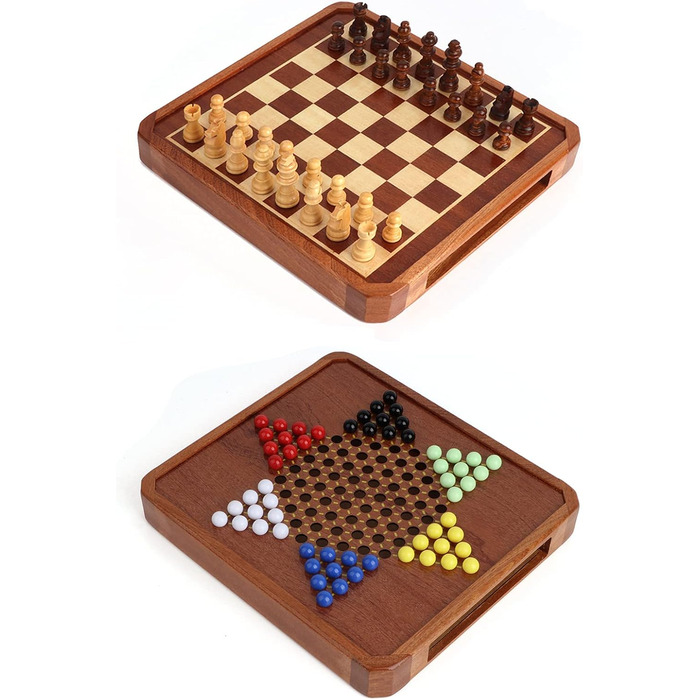 Магнітна дошка Creechwa 29x29 см: дерев'яна шахівниця та дошка для шашок, іграшка для дітей та дорослих