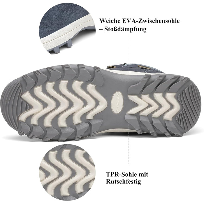 Зимові чоботи для чоловіків та жінок. Теплі зимові чоботи Outdoor, снігоступи, утеплені (44 EU, Синій)