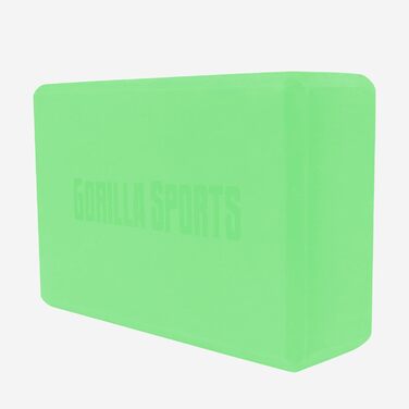 Йога-блок GORILLA SPORTS для йоги та пілатесу, протиковзкий EVA-пінопласт, 23,5 x 15 x 8 см, зелений