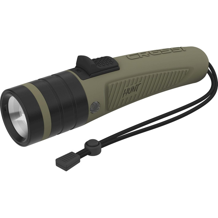 Ліхтар Cressi Hunt Torch 1600 Black - LED ліхтар для дайвінгу, риболовлі та пошуку під водою, 1600 люмен, водонепроникний IPX8, 100 м, унісекс