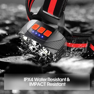 Кепка-ліхтар LED 1100 Люмен з датчиком руху, 14 режимів, червоне світло, USB-зарядка, регульований кут 90°, водонепроникність IPX4 для бігу, кемпінгу, походів, роботи в темряві