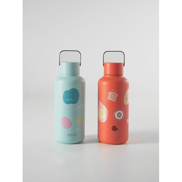 Пляшка для води EQUA Timeless, нержавіюча сталь, 1000 мл, BPA-free, герметична, довговічна, багаторазова, 600 мл, Sunny Side Up