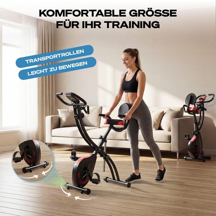 Ергометр Sportstech NEU X150 3в1: Велотренажер, Power Ropes, для дому, до 150 кг, чорний