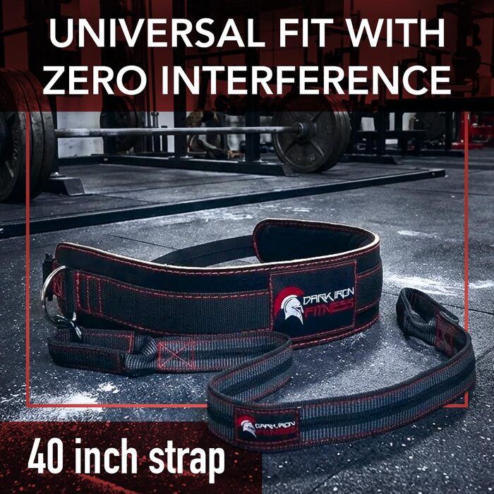 Лідерний пояс для віджимань Dark Iron Fitness з нейлоновою петлею для додаткових ваг (до 122 кг) - 100% шкіряний пояс для чоловіків та жінок, бодібілдингу - аксесуари для спортзалу