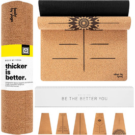 Йога мат для занять йогою з натурального корку, нековзкий, м'який, стійкий до поту. Товстий, довгий та широкий для комфорту та підтримки. Підходить для гарячої йоги.