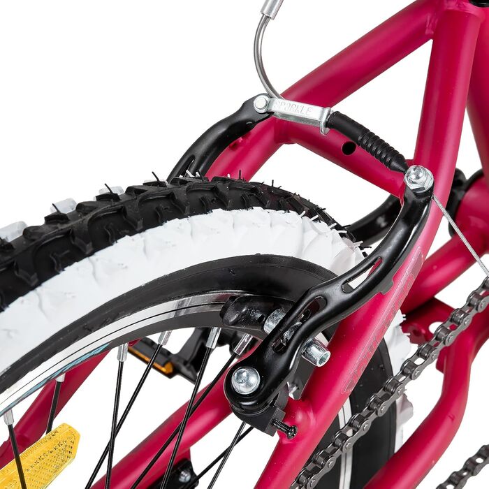 JOYSTAR Lubbock 20/24 дюймове дитяче гірське велосипед для хлопчиків та дівчаток 7-12 років (1/7 швидкостей), білобокові покришки, червоний колір