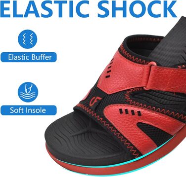 Чоловічі спортивні сандалії COFACE для відновлення після навантаження, підтримка склепіння стопи, ортопедичні, розмір 40-48 (44.5 EU, чорно-червоні)