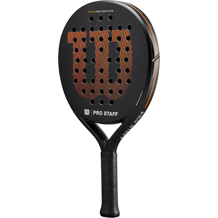 Падельна ракетка Wilson Pro Staff Elite v2, карбон-скловолокно, EVA, 365 г, 484 см², чорна/червона/жовта