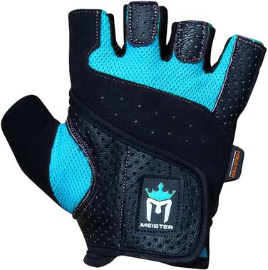 Рукавички для важкої атлетики Meiter Fit Grip для жінок (Чорний / Турквіс, L)