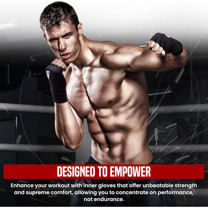 Боксерські рукавички RDX, бокс, муай-тай, ММА, тренування. Еластичні боксерські бандажі, захисні рукавички для ударів (червоно-білі, S)