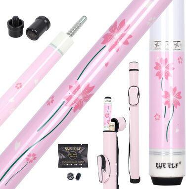 Професійний більярдний кий, 147,3 см, канадський клен, 20 oz, рожева квітка, подарунок для жінок
