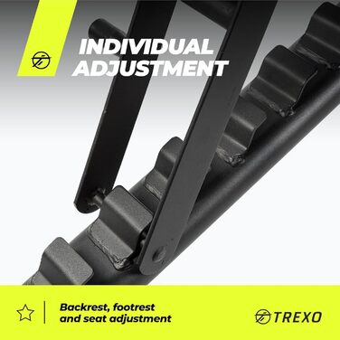 Регульована лавка для жиму TREXO, багатофункціональна тренувальна лава для дому, сталева конструкція, витримує до 300 кг, чорна