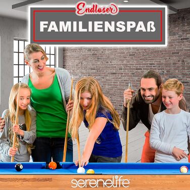 Багатофункціональний ігровий стіл SereneLife 4 в 1: більярд, настільний теніс, аерохокей, керлінг, із аксесуарами, для дітей і дорослих, 120x60x77 см