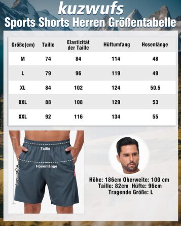 Шорти спортивні чоловічі дихаючі для бігу та фітнесу, Dry Fit, для тренажерного залу, шорти для джогінгу, функціональні шорти з кишенями на блискавці, чорний/темно-сірий, розмір L, 2 шт. в упаковці