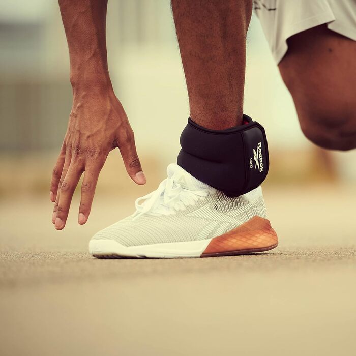 Напульчники з вагою для ніг, 1.5 кг, Neopren, чорний/червоний, для фітнесу та силових тренувань