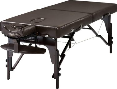 Складаний масажний стіл Master Massage Supreme 71 см з отвором для обличчя, дерев'яний, коричневий/темно-коричневий, косметологічна кушетка, терапевтичний