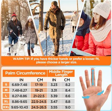 IMARI Зимові терморукавички для чоловіків та жінок з підтримкою сенсорного екрану, велосипедні рукавички, антиковзаючі, вітронепроникні для холодної погоди, водіння, їзди на велосипеді, роботи та активного відпочинку на вулиці MRG102 (102-Black, XXL)