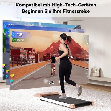 Бігова доріжка Walking Pad Lacuffy 2,5 к.с. для дому, до 136 кг, з керуванням через додаток, тренуваннями та мультиплеєрними забігами (золота, 80 см)