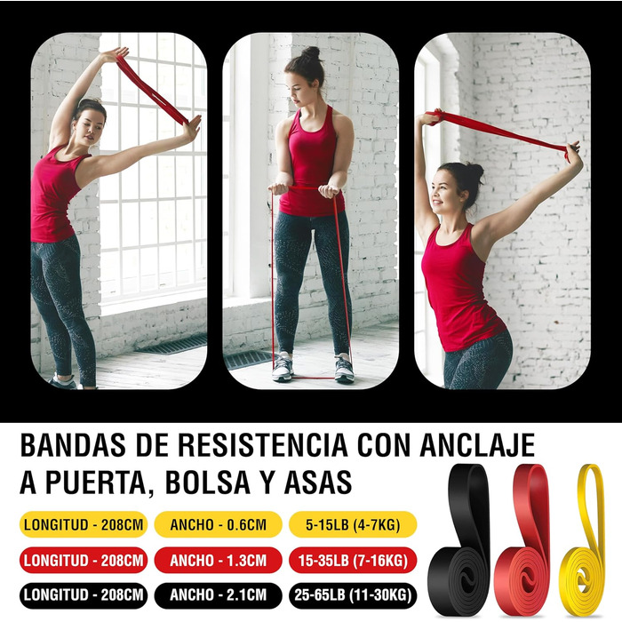 Еластичні стрічки для м'язів ACM, 3 рівні + анкер, домашня гімнастика, фітнес-стрічки, набір BE багатокольоровий