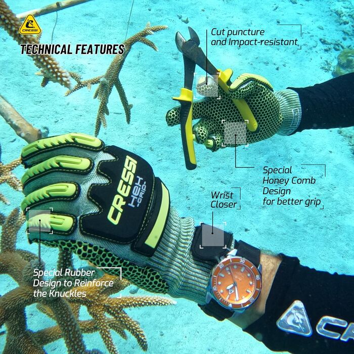 Рукавички для дайвінгу Cressi Hex Grip Unisex, XS