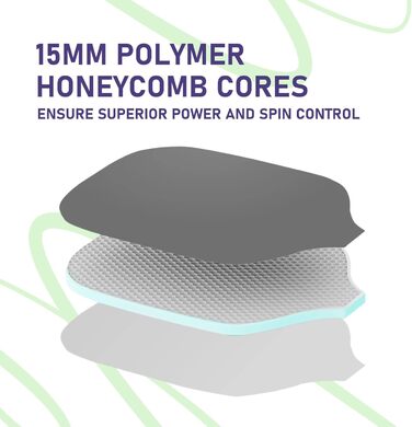 Паддл для піклболу Kawasaki Galaxy: легкий, скловолокно, 15 мм, чорно-фіолетовий