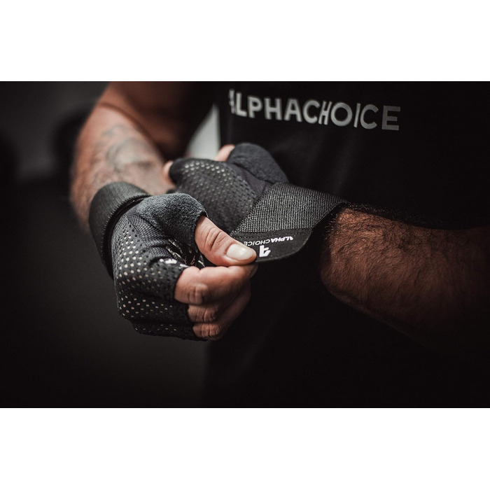 Фітнес рукавички Alphachoice для жінок та чоловіків з захистом зап'ястя - тренувальні рукавички для силових тренувань, бодібілдингу, важкої атлетики | Чорний, сірий, рожевий, камуфляж, L