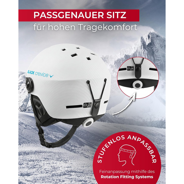 Шолом гірськолижний Black Crevice Arlberg з візором (S, 51-54), карбон білий/синій