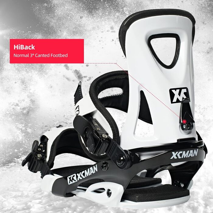 Кріплення для сноуборду XCMAN Outdoors All-Mountain, чорно-білі, розмір 6-9 US (37-41 EU)