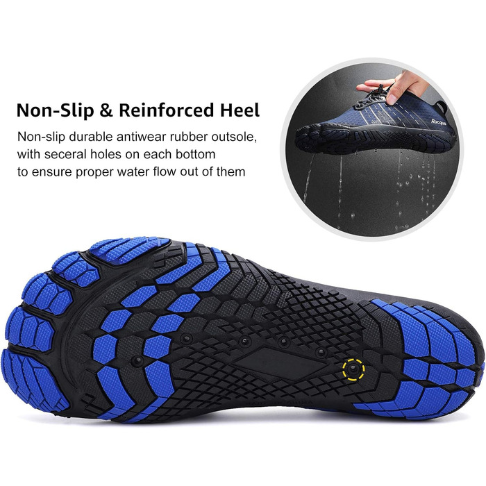 Чоловічі та жіночі водяні шльопанці з сітчастої тканини, barefoot, 45 EU, Wz111 Blue