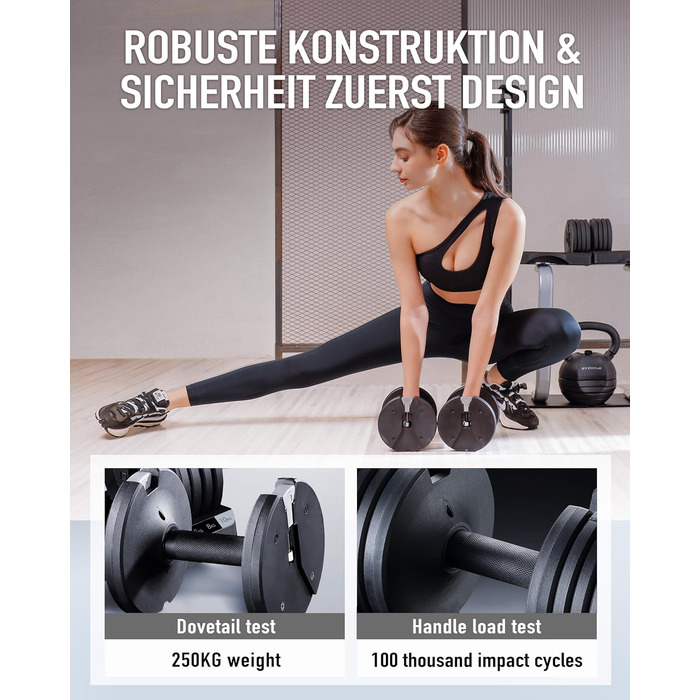 Регульовані гантелі BYZOOM FITNESS 2x5 кг, компактні для дому, 5-в-1, для силових і функціональних тренувань, для початківців