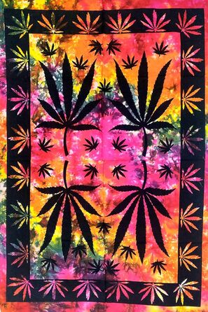 Гобелен настінний Weed Cannabis – психоделічний декор із листям марихуани, тріповий хіпі-постер, богемне мистецтво для кімнати, гуртожитку чи колажу, недорогий гобелен Rasta Ganja