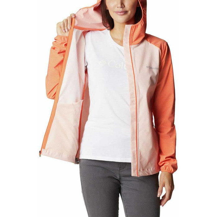Жіноча софтшелл куртка Columbia Softshell, колір Heather Canyon 890 Peach Blossom / Sunset Orange, розмір M
