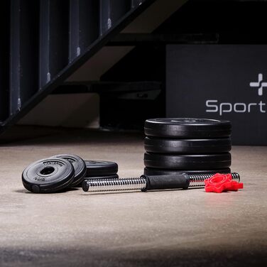 Гантеля SportPlus 15 кг зірковий замок, нековзка ручка, захисне покриття