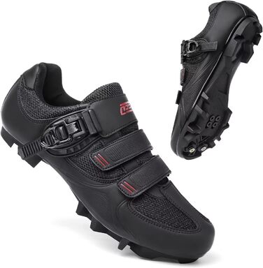 Велосипедні черевики Mountain для чоловіків та жінок, MTB, SPD, для гірського велосипеда, з пряжкою, зелені (40 EU, C Чорний Червоний)