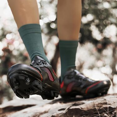 Велосипедні черевики MTB для чоловіків та жінок | Черевики для гірського велосипеда, сумісні з SPD, унісекс | 44 EU, чорний
