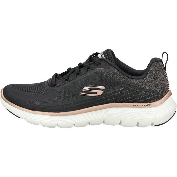 Жіночі кросівки Skechers Flex Appeal 5.0 — Спортивне взуття з дихаючої сітки, чорні з рожевою обробкою (розмір 39.5 EU)