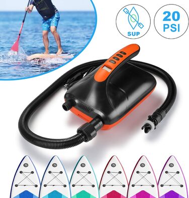Електричний насос AGPtEK 20PSI для SUP-дощок, човнів та каяків з автовимкненням