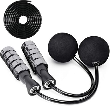 Стрибувальна скакалка Coniflor 2-в-1 для жінок, чоловіків та дітей - без перекручування, з підшипниками та зручними ручками для швидких фітнес-тренувань (Сірий)