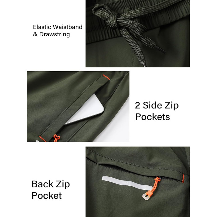 Шорти спортивні чоловічі Cimic для бігу та занять спортом, швидковисихаючі, дихаючі, легкі, з кишенею на блискавці (зелені, XXL)