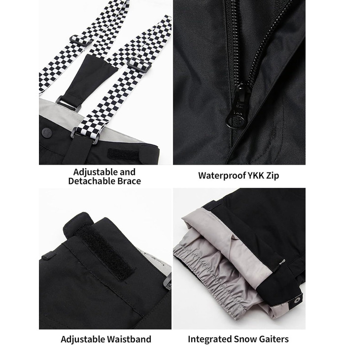 Жіночий гірськолижний костюм GSOU SNOW 2 частини: куртка та штани - водонепроникний, вітронепроникний, дихаючий, з утепленням, з капюшоном, Bergfrost + Чорний, розмір M